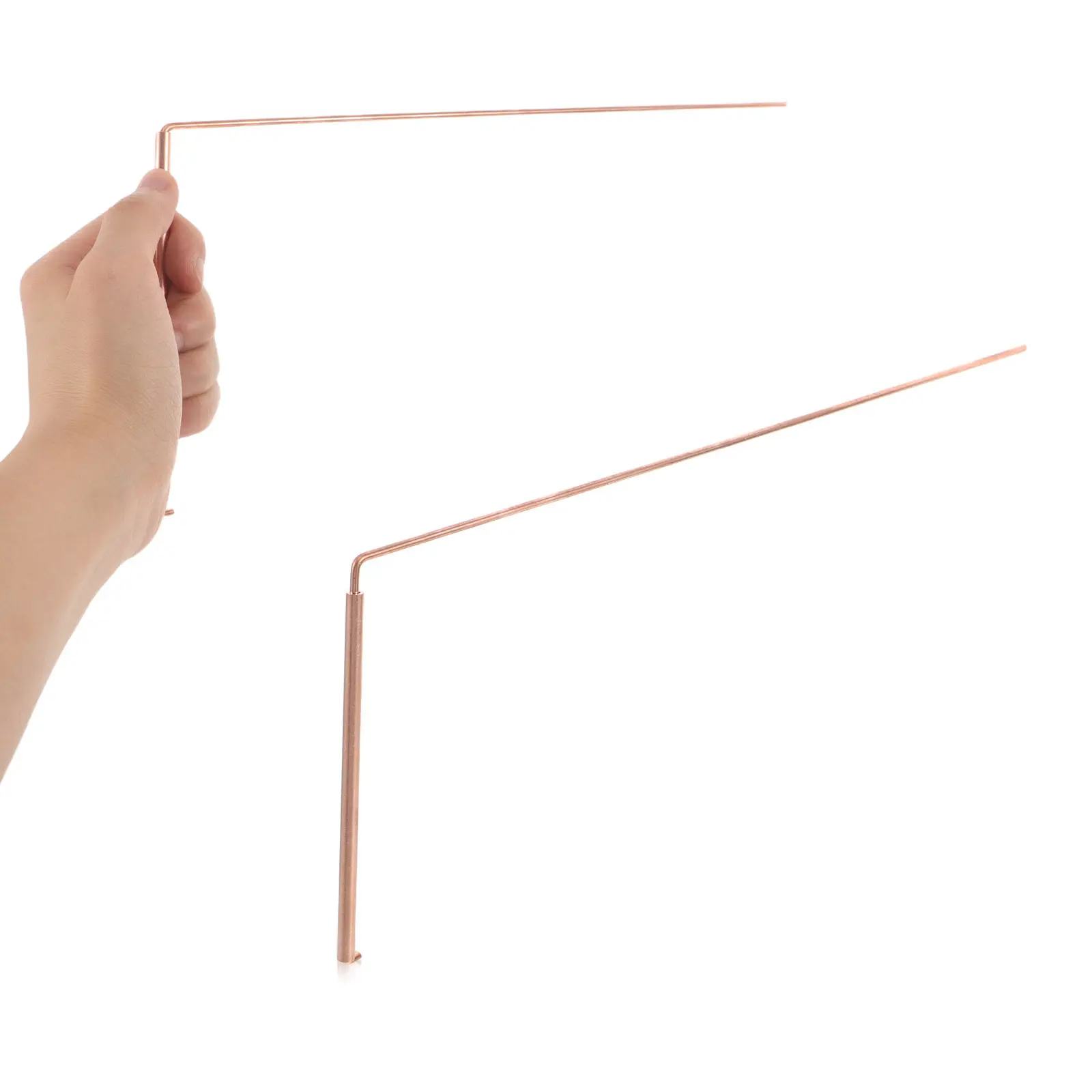 2Pcs Copper Dowsing Rods High Sensitivity Divining Tool for Water Finding Gold Locating Buried Item Search Outdoor Treasure Hunt