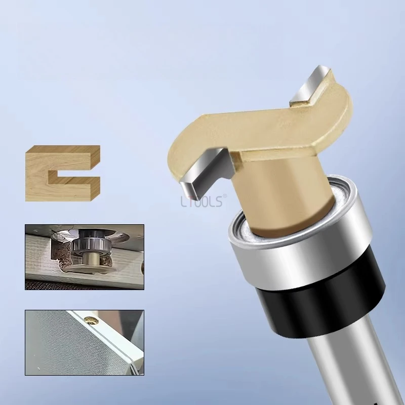 Woodworking Slotting Milling Cutter Ball Bearing Router Bit for LED Light Groove Cabinet Handle Slot Wood Slotting Cutter Tool