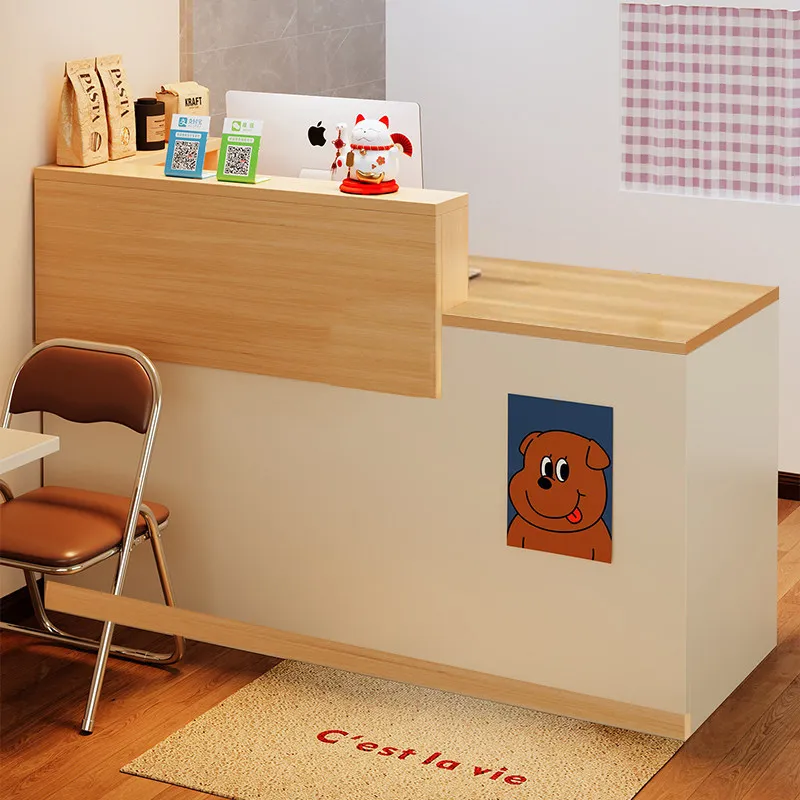 

Supermarket Reception Desk Luxury Coffee Beauty Salon Reception Desk Pharmacy Modern Small Comptoir Caisse Corner Furniture