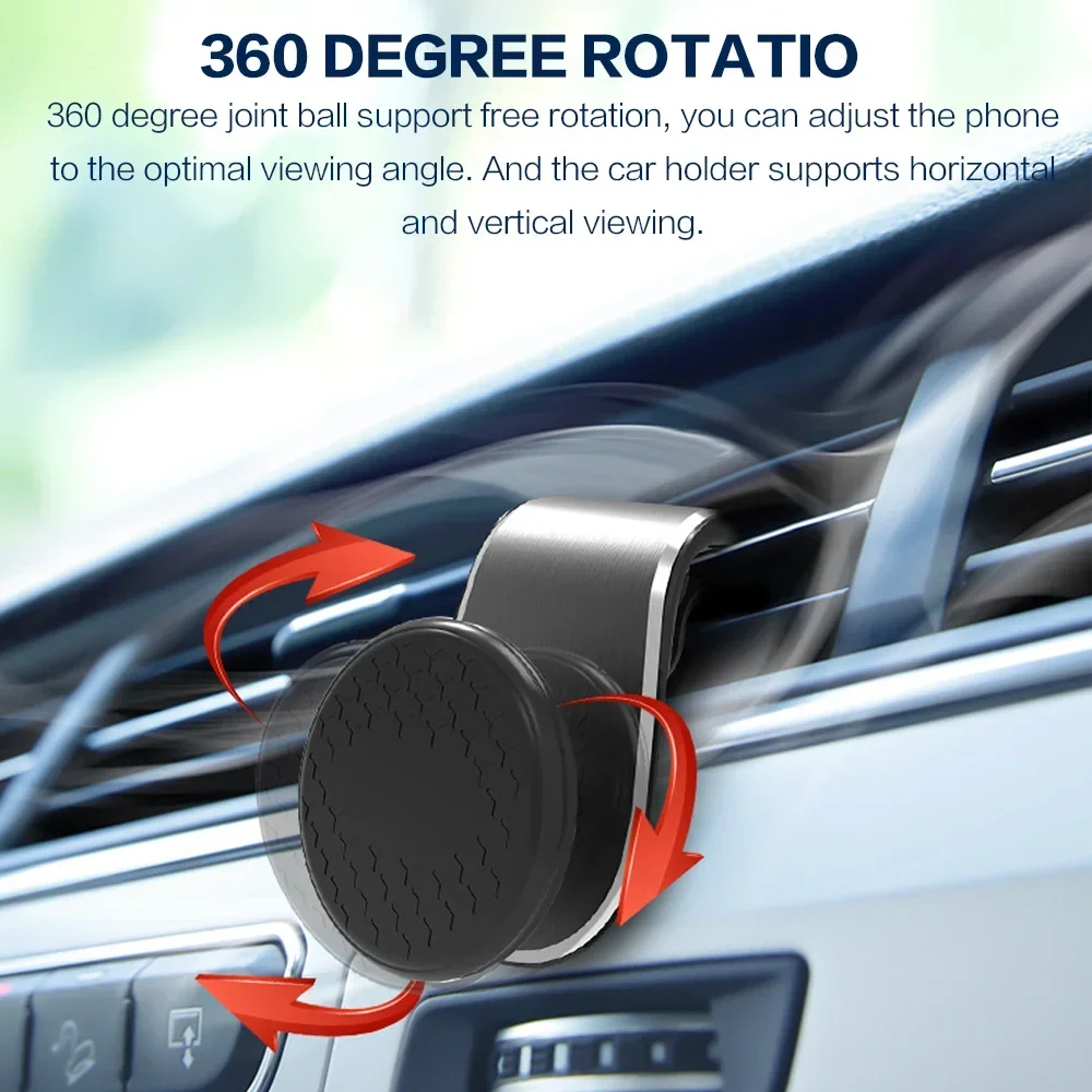 STONEGO 360 Suporte magnético de metal para celular para carro Suporte universal para ventilação de ar no carro Suporte para celular