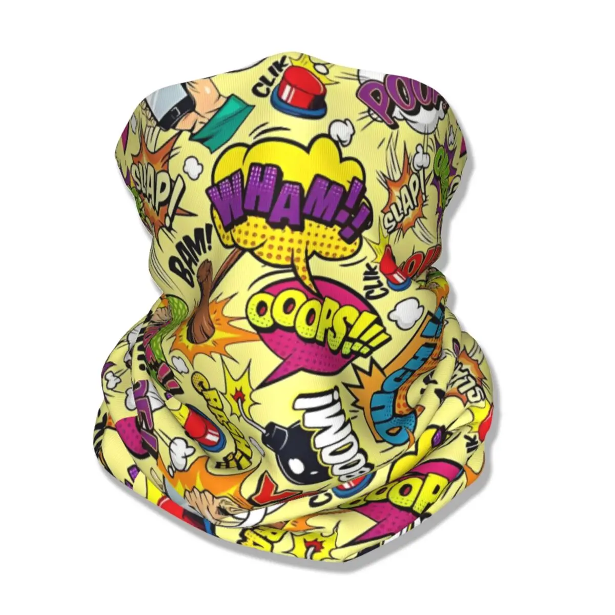 

Красочные элементы поп-арт в стиле комиксов, бандана, гетры с принтом, шарф, многофункциональная маска для лица, дышащая маска для спорта на открытом воздухе, унисекс