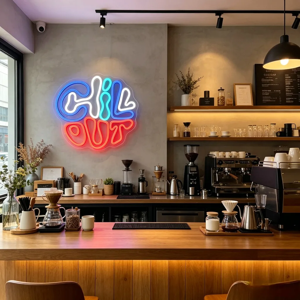 Chill Out Neon Sign LED Marquee Light Funny Slogan for Bar Game Room Dormitory Decor Wall Art USB Night Light Summer Party Gift