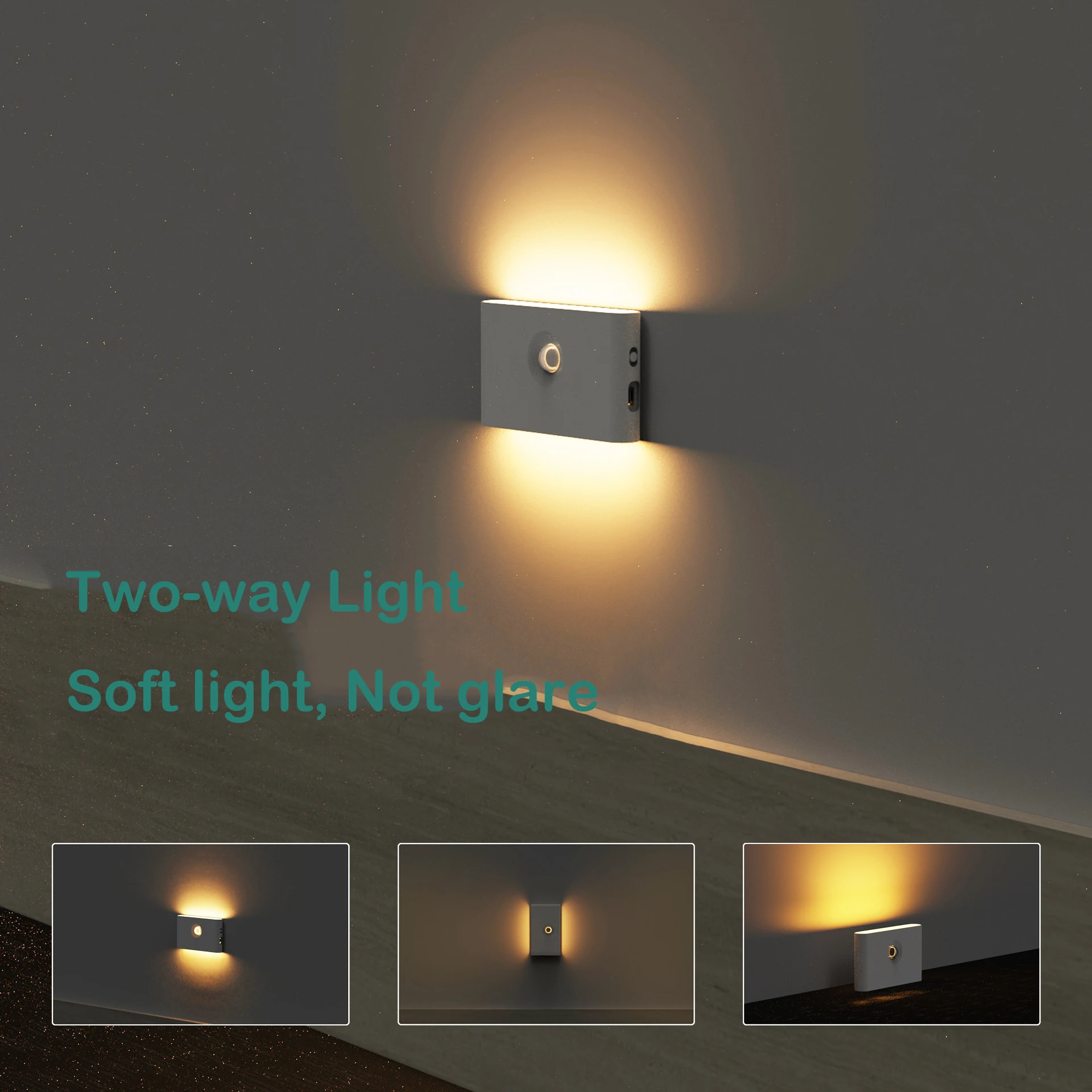 PIR Motion Sensor Lights LED NightLight with Type-C Cable Magnetic Suction Convenient Warm Wall Lamp for Bedroom Stair Toilet