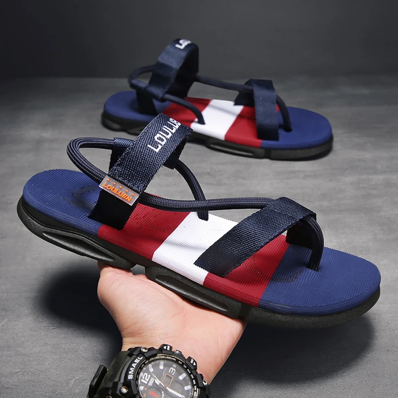 2024 New Summer Fashion Men SandalsRoman Outdoor Beach Comfortable Shoes Flip Flops Slip on Flats Opened Toe Sports Slippers