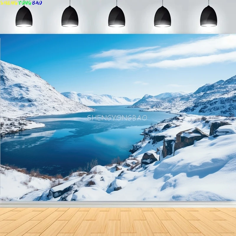 

Snowy Mountain Pine Trees Photography Backdrops Prop Nature Fresh Landscape Winter Carpathian Photo Studio Background KS-02