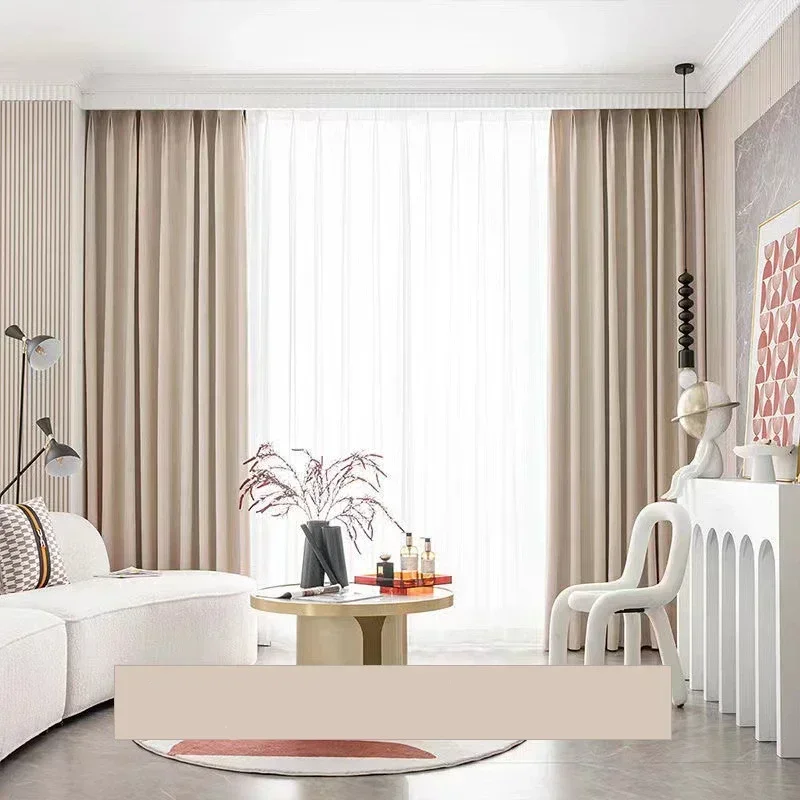Nordic Minimalist Modern Retro Green Herringbone Thick Velvet Curtains for Living Dining Room Bedroom Blackout Curtain Customize