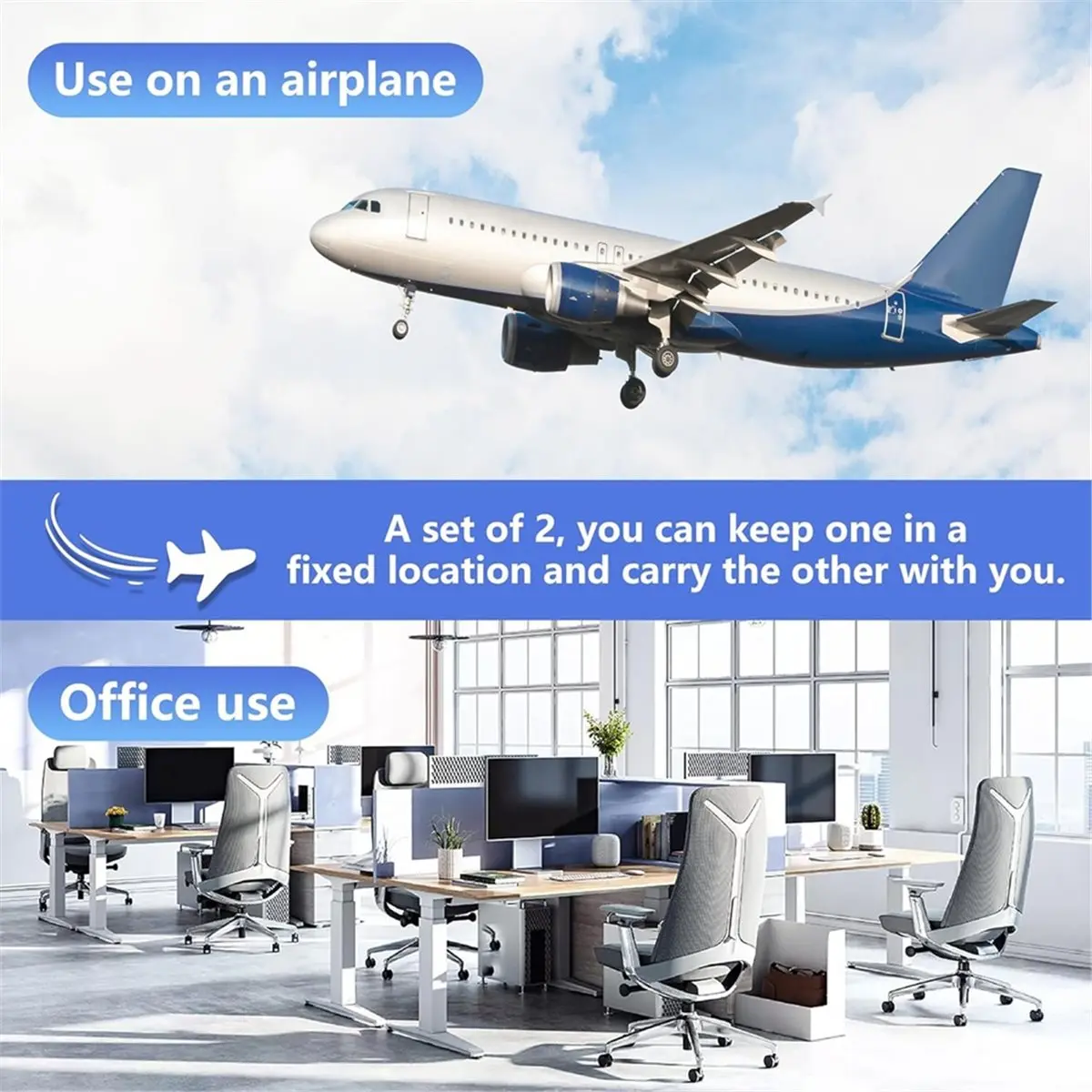 High Quality 2-Pack Airplane Travel Footrest Hammock - Relax Your Feet - Travel Essentials Comfy Foot Hanger Plane Footrest