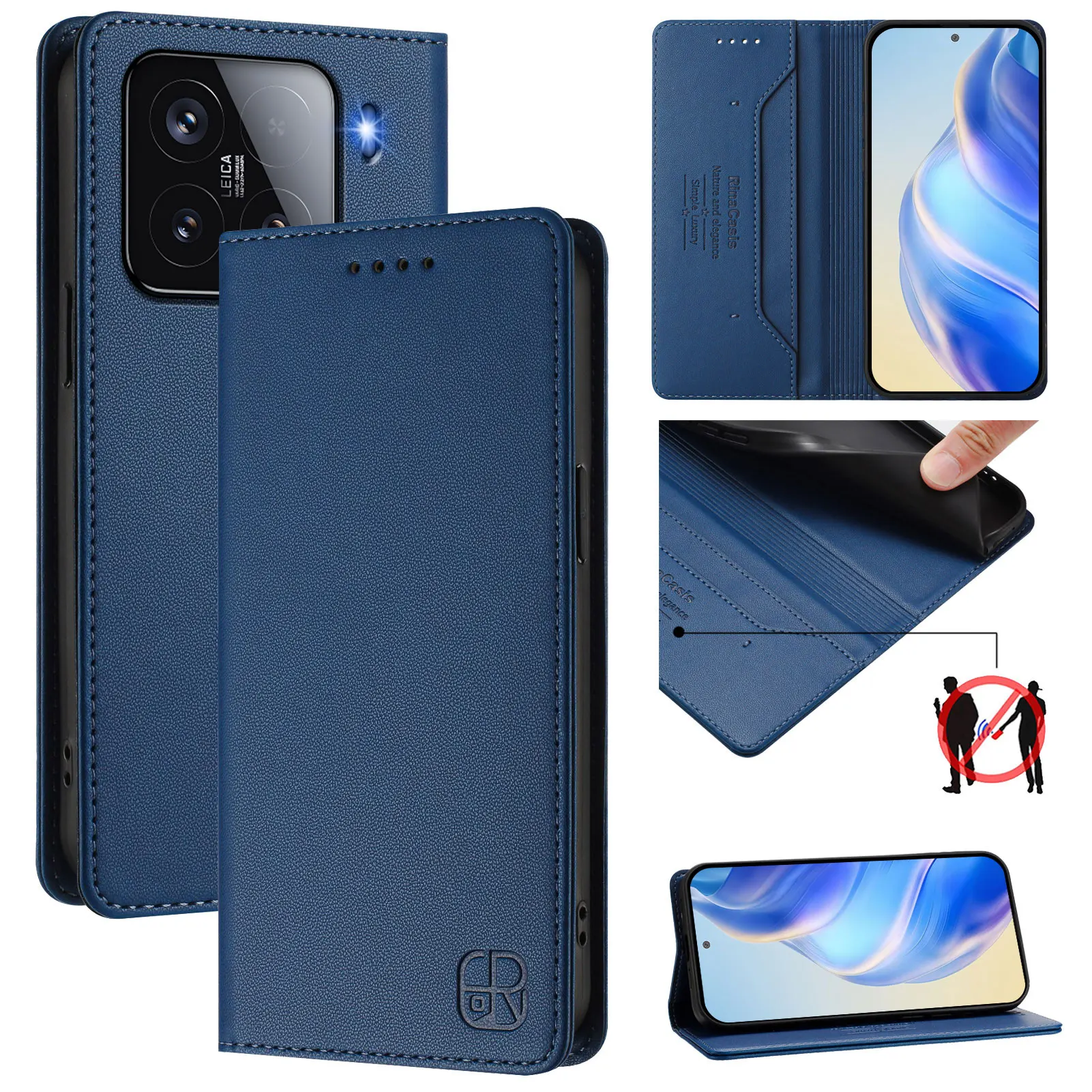 Magnetyczne etui z klapką z wysokiej jakości skóry do Xiaomi 17 Pro Max 17 15 14 Pro 14 13 Ultra 15T 14T Civi 3 2, smukłe etui ochronne — zdjęcie produktu 6