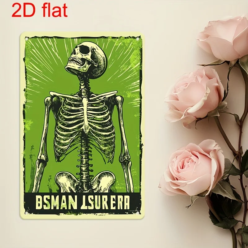 - Vintage Skeleton Metal Sign 