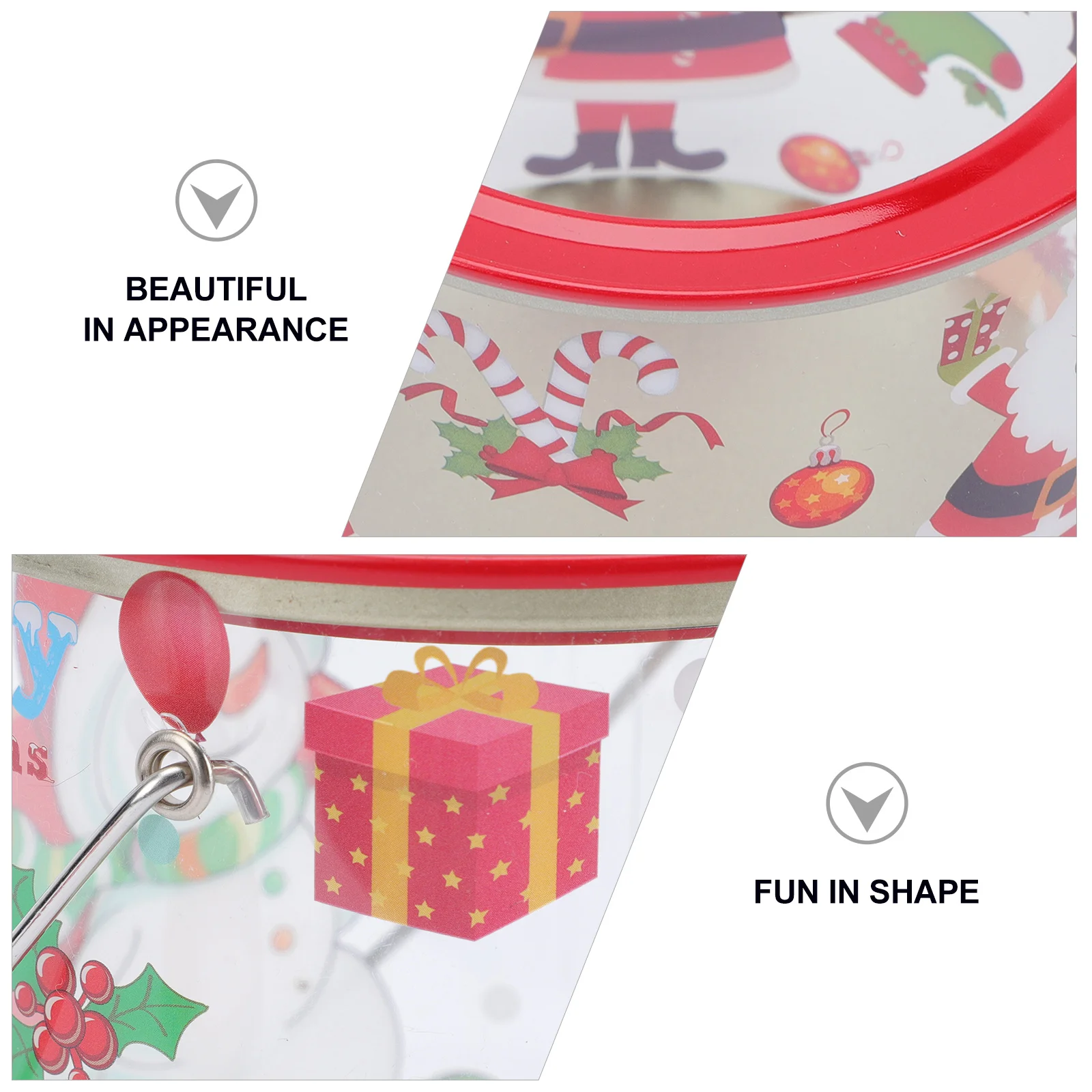 

8 Pcs Food Plastic Jars Christmas Containers Holiday Buckets with Lids Party Decoration Tin Biscuit The Pet