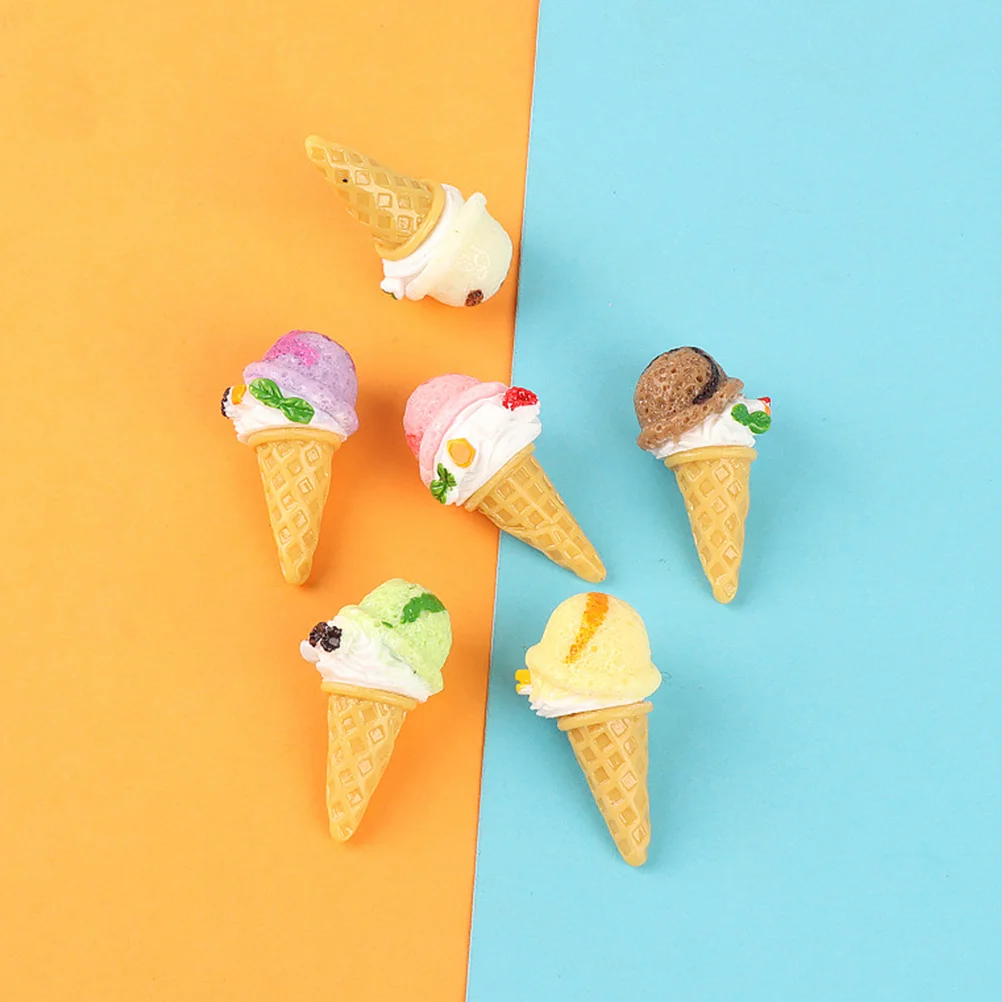 

12 Pcs Simulation Ice Cream Fake Cone Prop Gum Props Artificial Lifelike Toy Resin Model