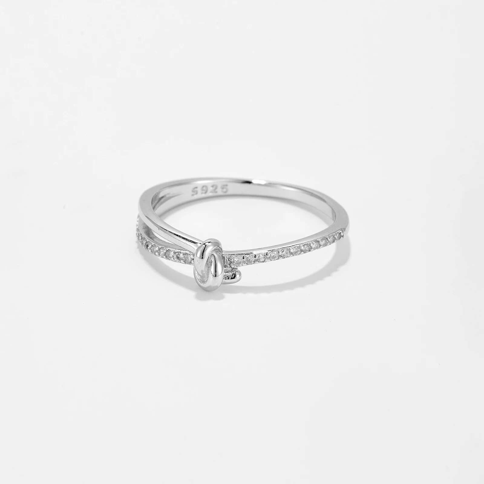 ANDYWEN 925 Sterling Silver Asymmetric Irregular Knot Ring CZ Zircon Women 2024 Classic Advanced Anniversary Gift Fine Jewelry