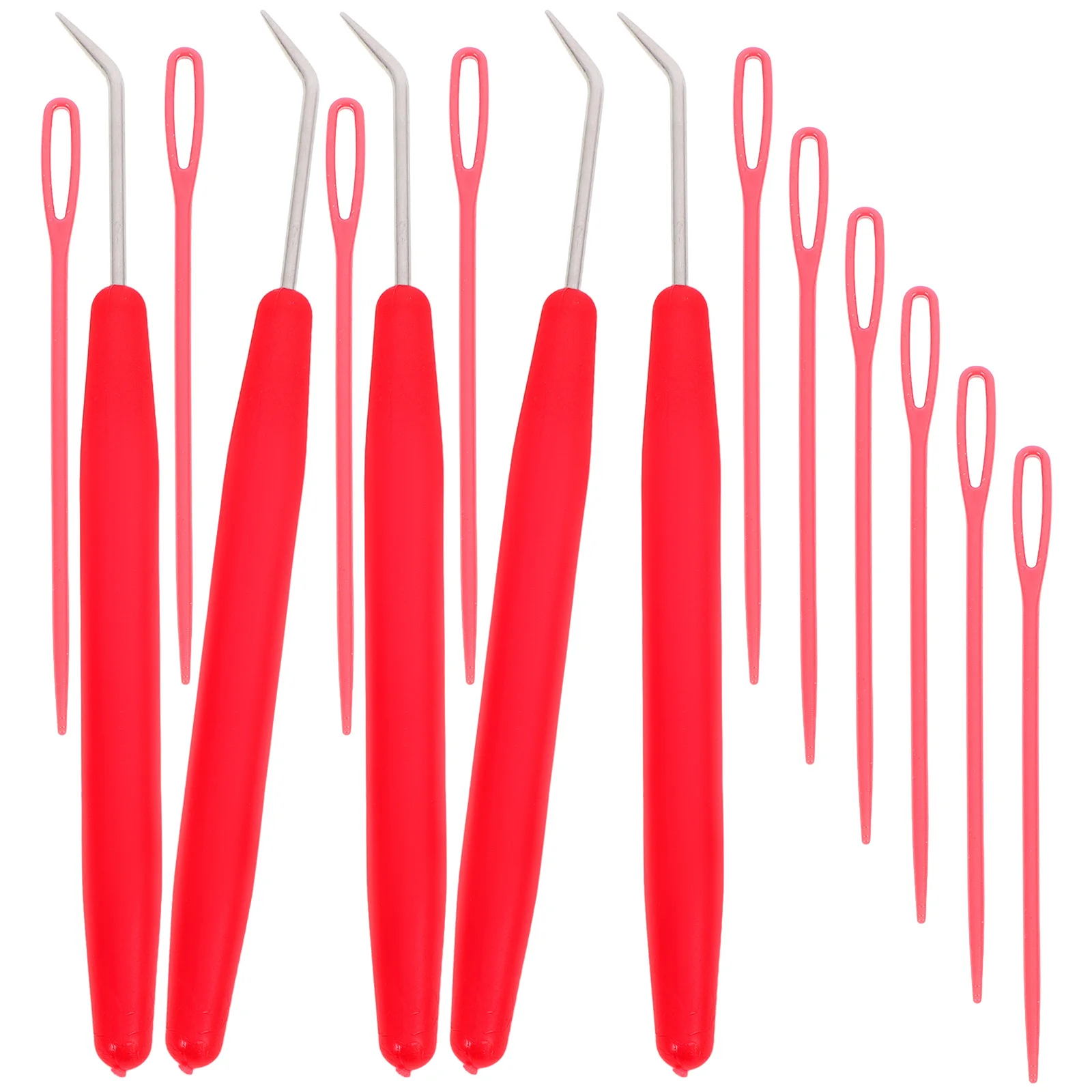 

15Pcs Knitting Loom Hook Set Crochet Hooks Needles Lightweight Plastic Handle Sharp Tips for Sweater Scarf Gloves