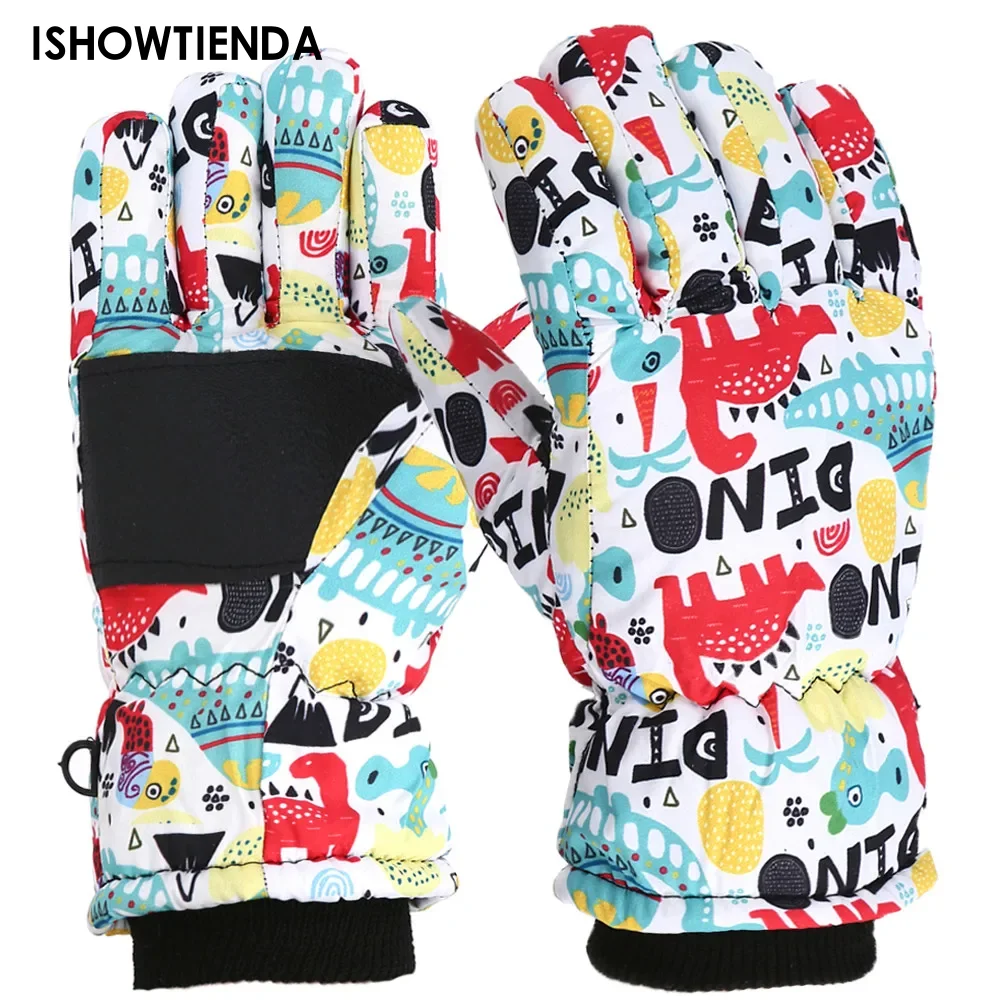 Ski Gloves Waterproof Winter Children's For Men And Women Riding Windproof Velvet Thickened And Warm Gloves Playing With Snow