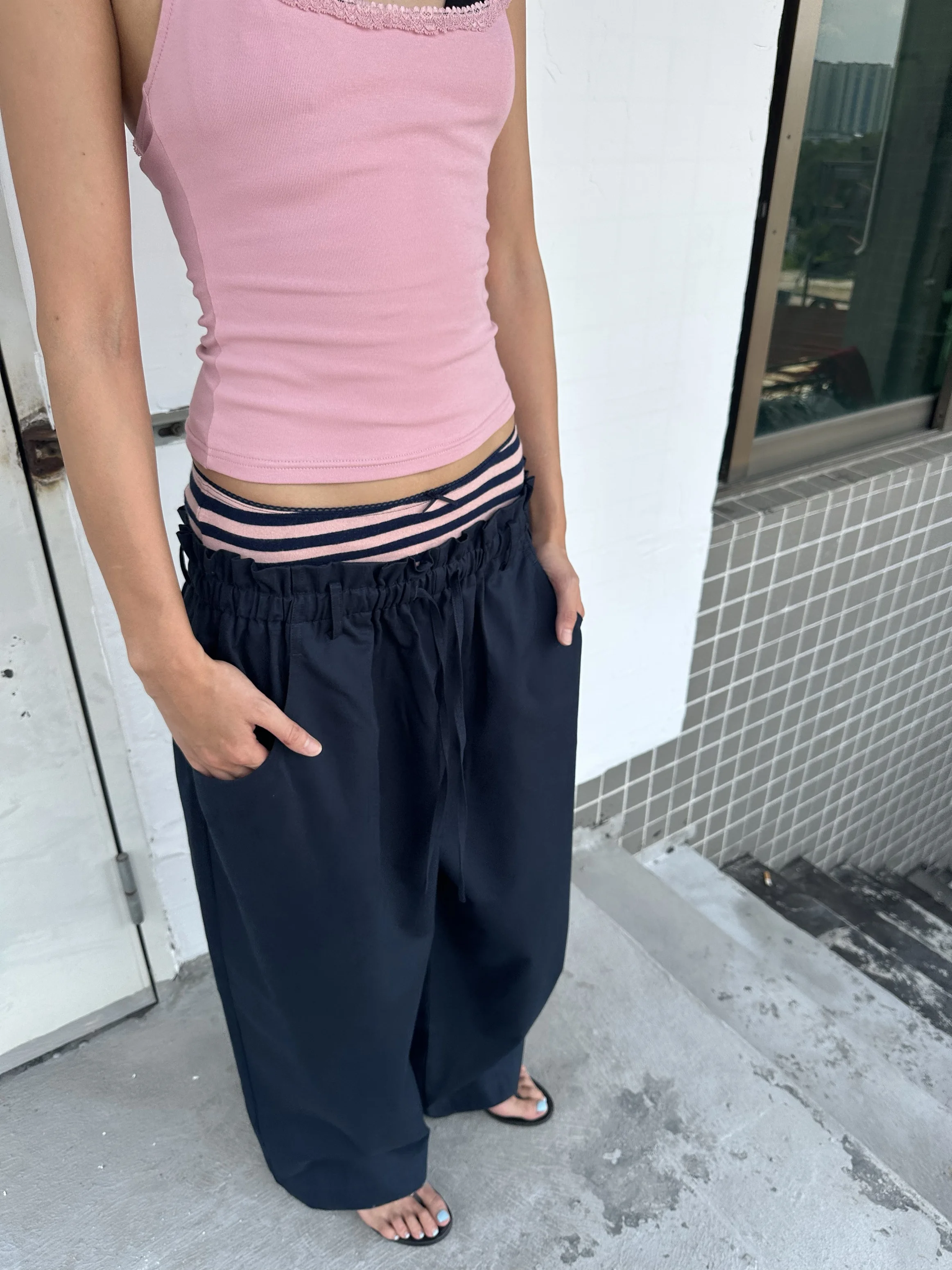 

Широкие брюки для спецодежды с двойной талией и вышивкой на голову, элегантные повседневные женские длинные брюки с высокой талией, новинка осени 2023 г.