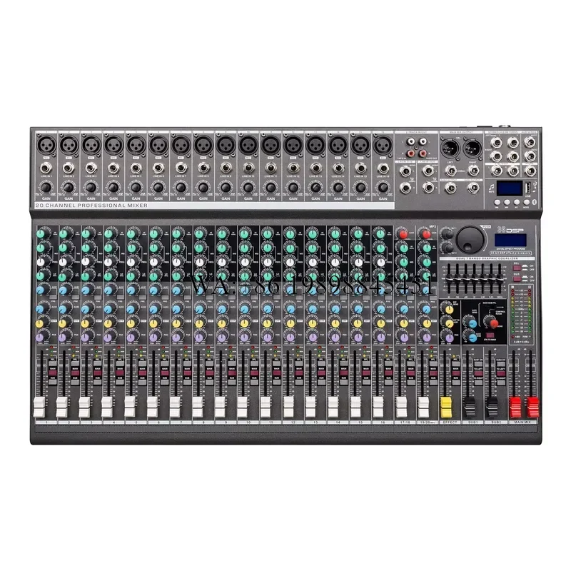 WMWMNU EF Professional Audio Mixer 20-Channel Dj Controller/audio Console Mixer 36DSP Effects for Large Stage Show LIVE