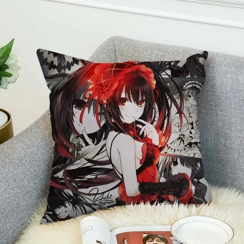 T-Tokisaki Kurumi Pillow Cases Decorative Cushions Cover for Sofa Pillowcases Cushion Covers Pillowcase Decor 40x40 45*45