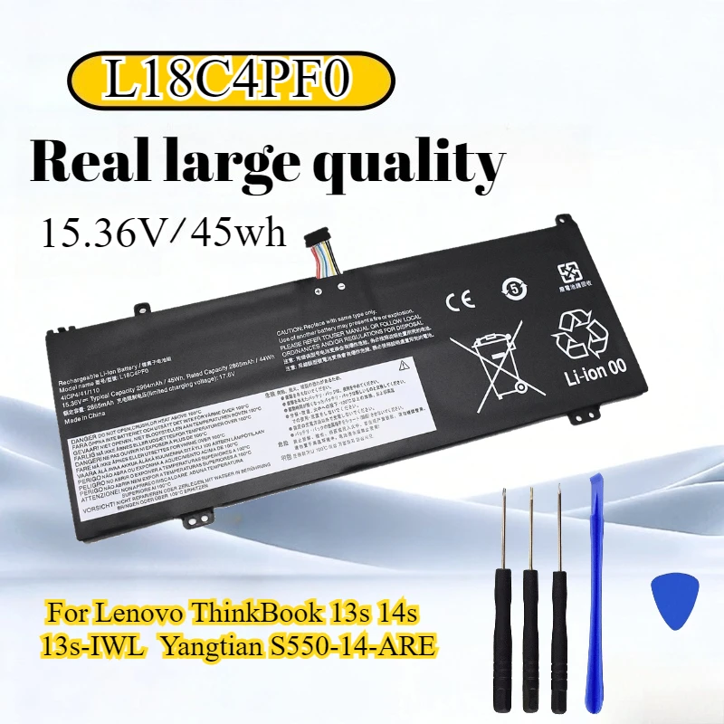 

L18C4PF0 L18M4PF0 L18D4PF0 Аккумулятор для ноутбука Lenovo ThinkBook 13s 14s 13s-IWL Yangtian S550-14-ARE с инструментами