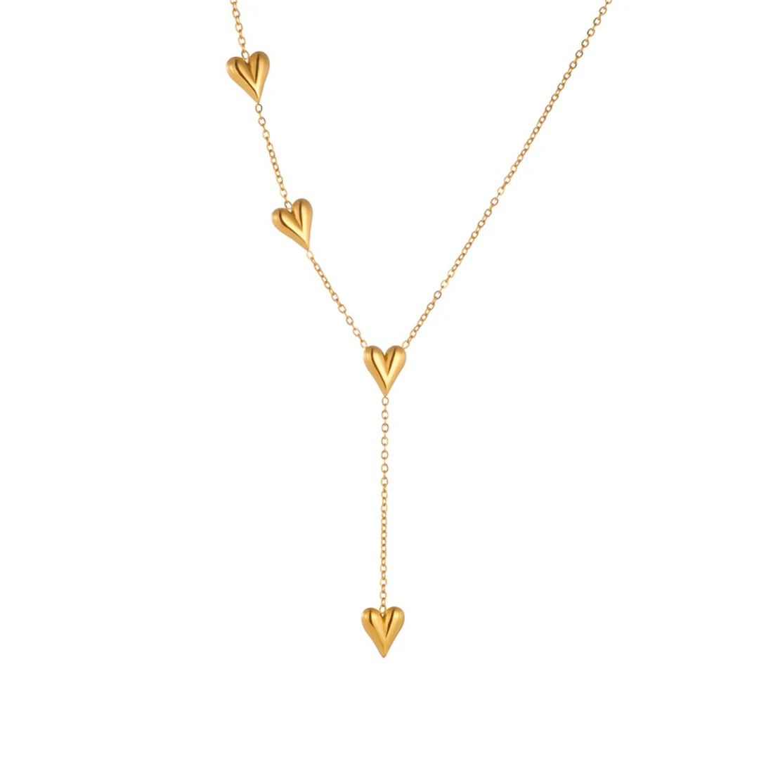 

Trendy Statement Love Heart Charm Pendant Female Gold Color Stainless Steel Long Chain Link Necklace for Women Jewelry Gift 2026