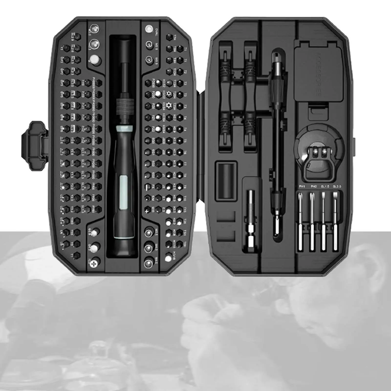 

Набор инструментов для электроники, черный многофункциональный профессиональный маленький набор отверток для игрового контроллера, очков, часов, компьютера, ноутбука