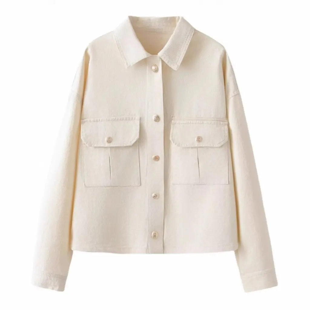 

Spring Women's Simple Washed Lapel Jacket Coat Top European American Style Wholesale