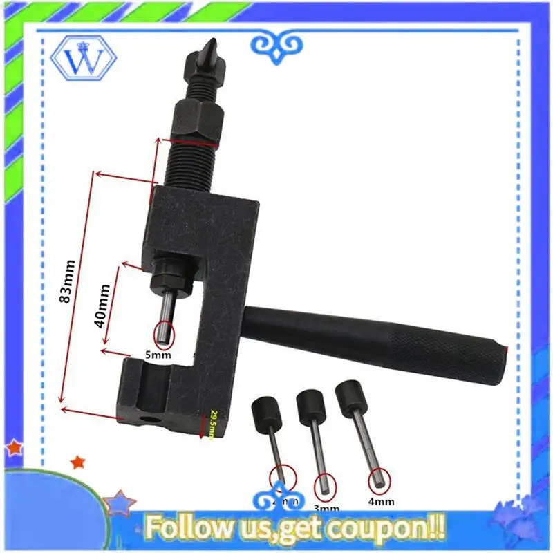 M46K-دراجة نارية سلسلة قواطع أداة التثبيت 6 دبابيس سلسلة القاطع المبرشم الدراجة سلسلة دبوس الصحافة مقبض ل 415/420/428/520/525