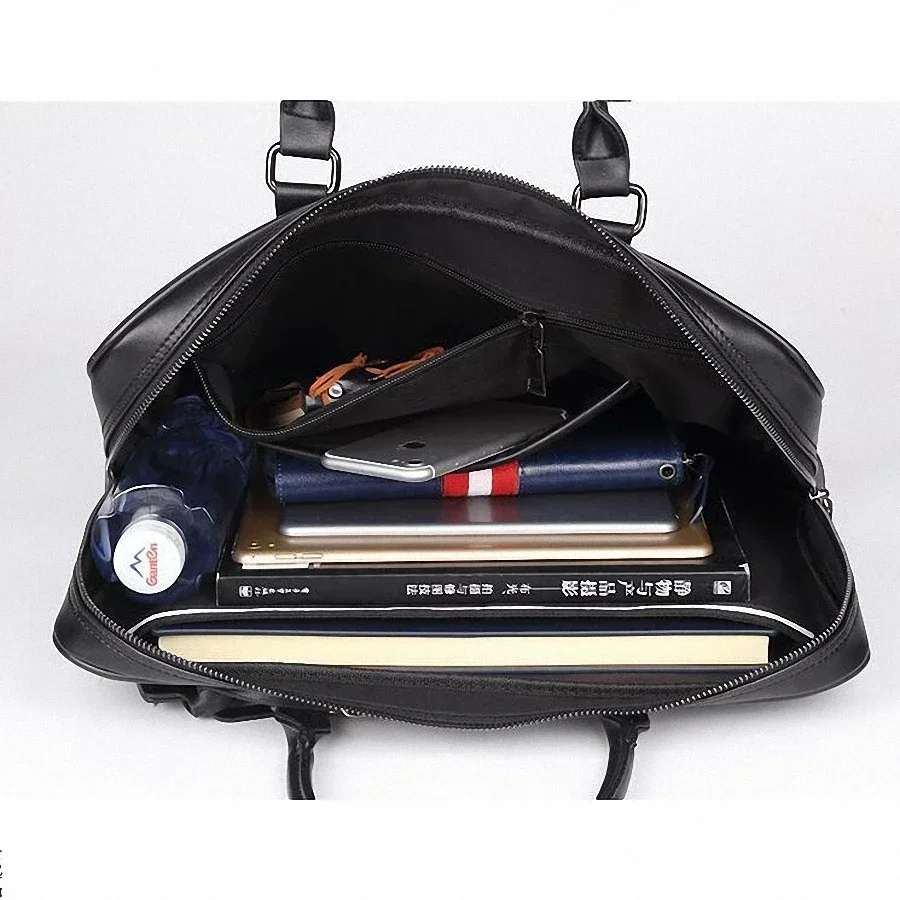 Simple Design Man Laptop Handbag Soft PU Leather Fashion Man Business Briefcase Messenger Bag Fashion Man Handbag