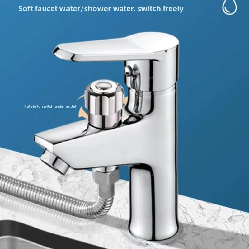 Dual‑Purpose Basin Mixer Faucet Hot Cold Water Tap Bathroom Vanity Sink Faucet With Handheld Shower Sprayer Bath Washing Set