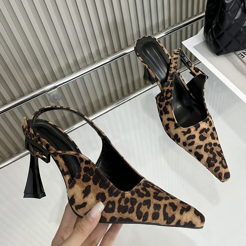 New In 2024 Pumps Footwear Elegant Women Heeled Shoes Fashion Buckle Strap Female Pointed Toe Slingbacks Ladies High Heels Shoes