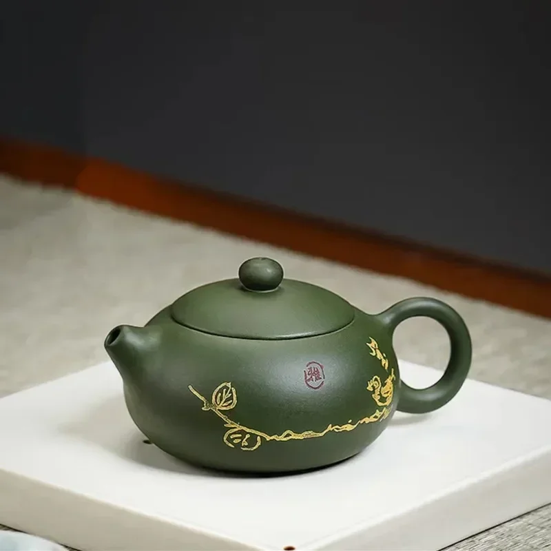 Nlslasi中国のYixing teapotパープルクレイフィルターxishiティーポット美容ケトル生の緑の粘土手作りお茶セット本物の170ml