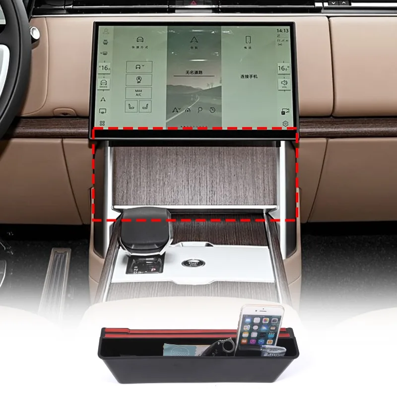 ABS For 2024+ Land Rover Range Rover Executive Navigation Screen Under-Dash Storage Box Car Storage Organizer Car  Accessories