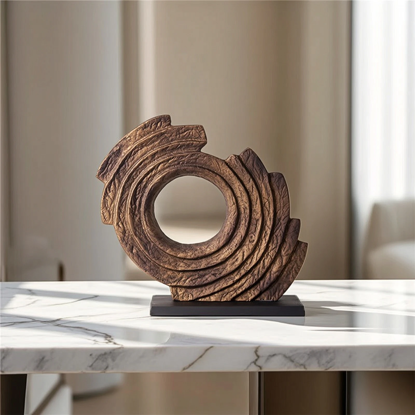 Spiral Loop Sculpture Textured Abstract Decorative Sculpture Tabletop Ornament Modern Decor Piece Elegant for Homeowners