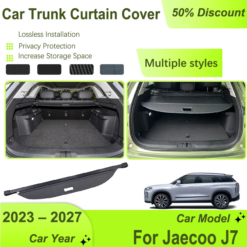 Car Trunk Storage Rack Cover For Jaecoo J7 Chery Tansuo 06 2023-2027 Retractable Shade Rear Cargo Liner Shelter Auto Accessories