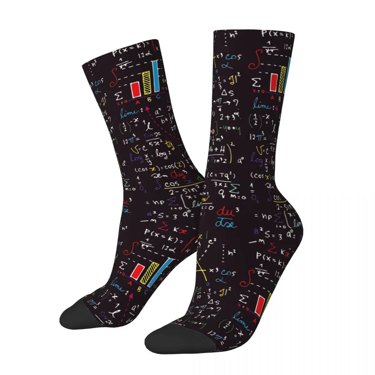 

Vintage Colorful Math Formulas Men's Socks Unisex Novelty Pattern Printed Crazy Crew Sock Gift