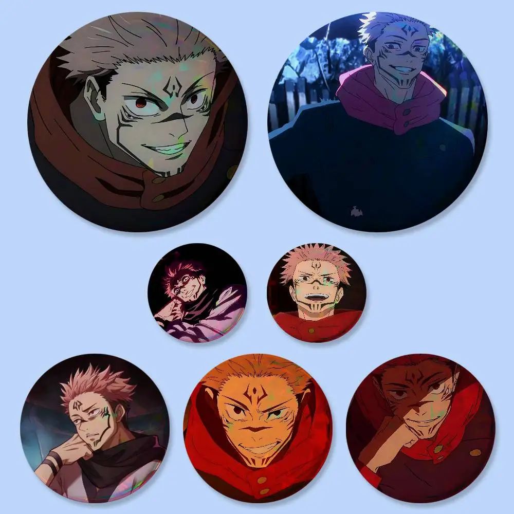 Anime Ryomen Sukuna Badges 25 32 44 58 75 Mm Round Cosplay Pin Bag Decor Fans Collect Friends Gifts Brooch Souvenir