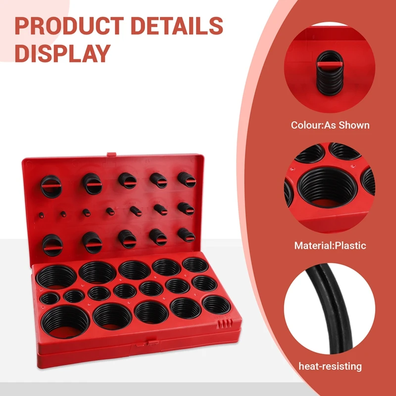 ชุดโอริงโอริงขนาด32นิ้วซีลวงแหวนยางไนไตรล์สำหรับชิ้นส่วนซ่อมก๊อกน้ำระบบประปายานยนต์419ชิ้น