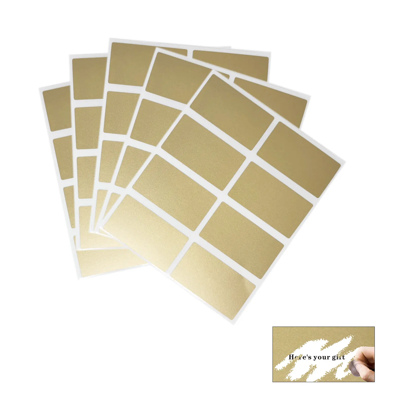100pcs 23mmx42mm Gold Silvery Scratch Off Sticker Labels DIY adhesive Scratch off