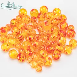 6/8/10/12MM Round Glod Yellow Faux Beeswax Lampwork Beads For Bracelet Jewerly Making DIY Accessories Resin Amber Flower Bead