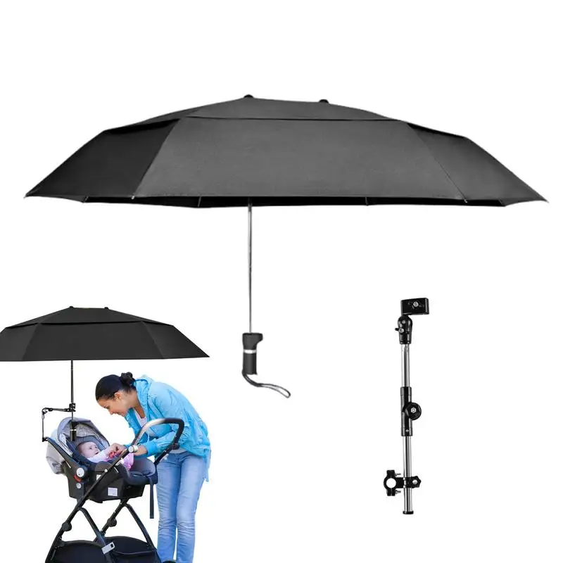 Clip On Umbrella For Beach Chair UV Protection Wheelchair Umbrella With Clamp Portable Outdoor Accessories Compact Sun Canopy