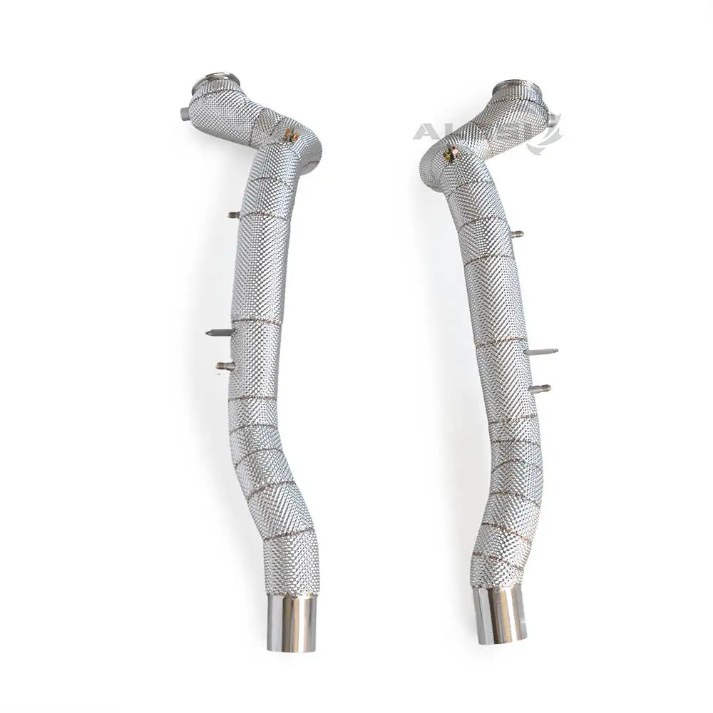 

Высокопроизводительный даунпайп из нержавеющей стали для Ferrari Roma 3.9T 2019-2024, выхлопные трубы с каталитическим нейтрализатором и теплозащитным экраном