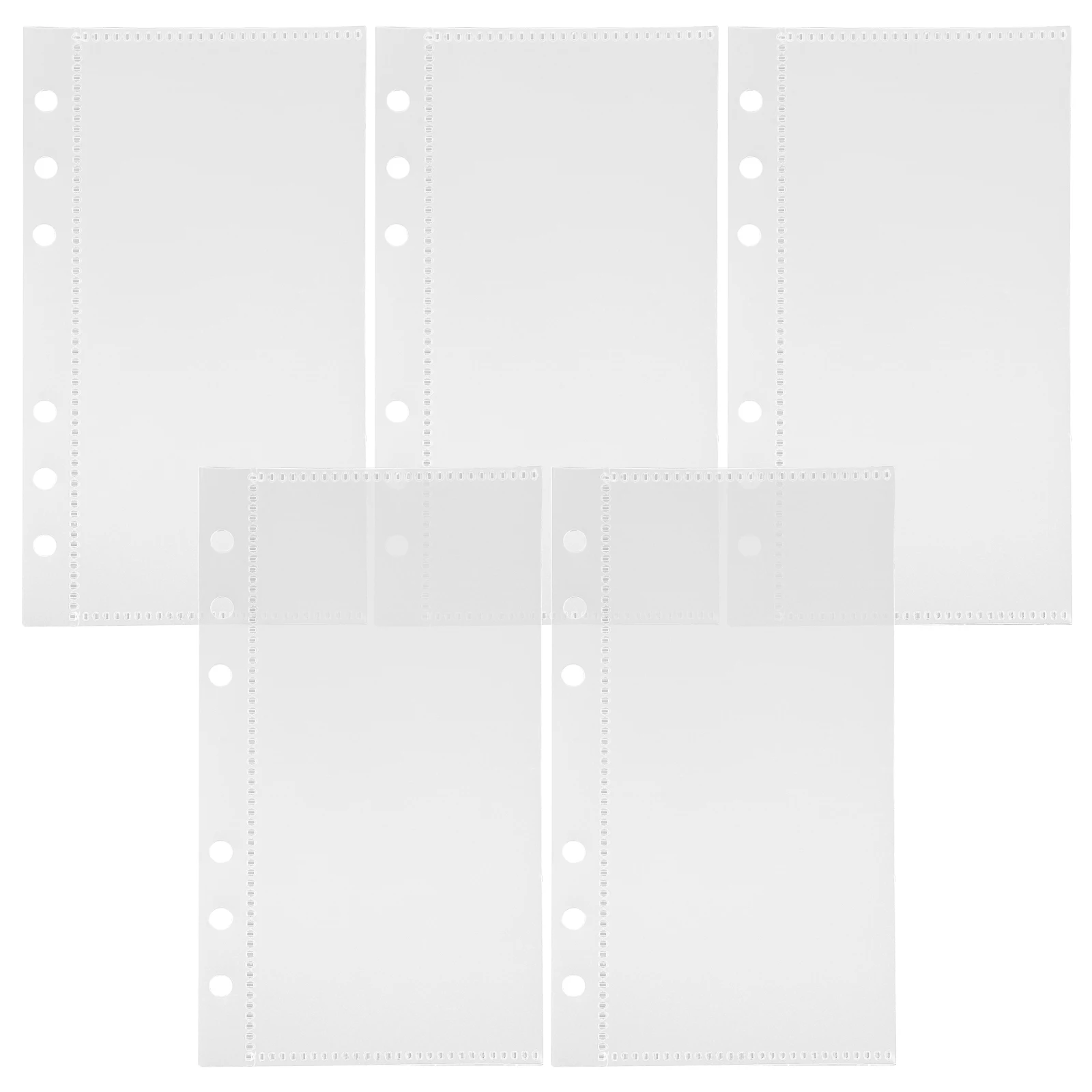 5pcs PP Partition Pages Clear Binder Pockets Portable Multi-use Loose Leaf Notebook Inserts Blue Color Storage