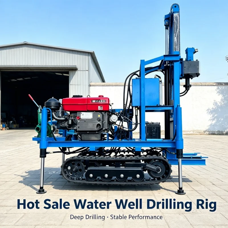 Customized 22‑25 HP Crawler Water Well Drilling Rig, Small Diesel Hydraulic Farmland Irrigation Well Drilling Equipment