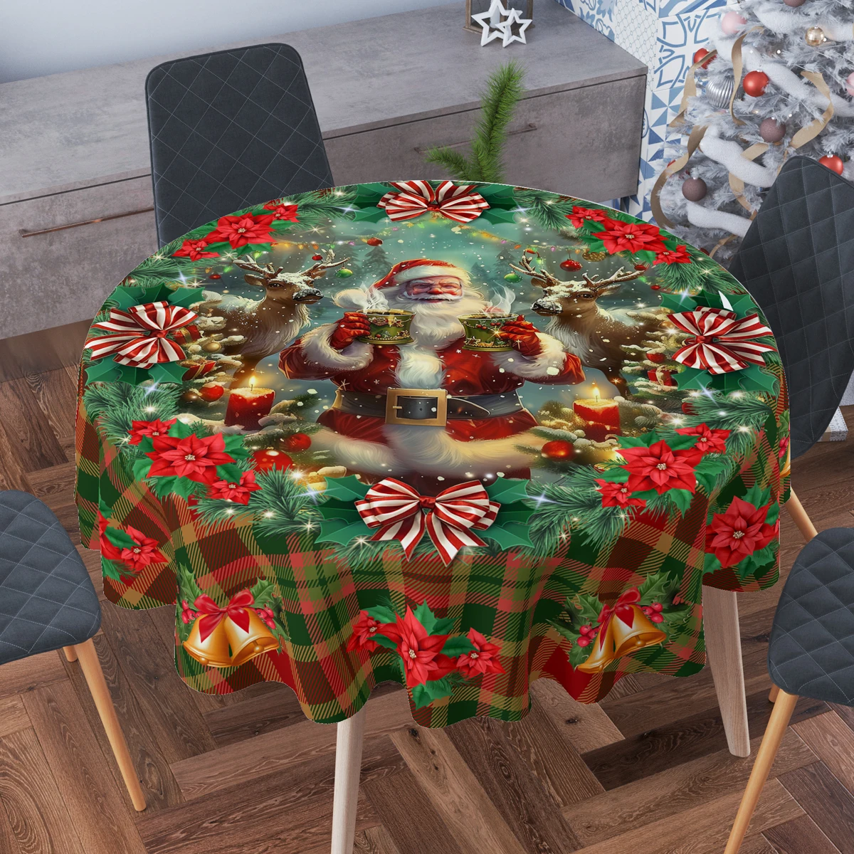 Christmas Horaldaily Tablecloth Christmas Party Decoration 2025 Xmas Santa Claus Table Cover Navidad Natal New Year Gift 2026
