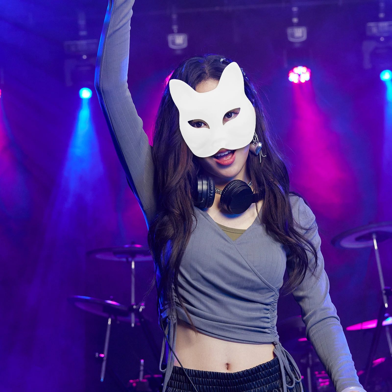 

3 Pcs Blank Fox Masks White Paper DIY Unpainted Craft Masquerade Child Halloween Cosplay Paintable Handmade