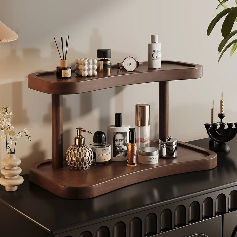 

Wooden Cosmetic Organizer Desktop Makeup Storage Box for Perfume Lipstick Jewelry Vanity Table