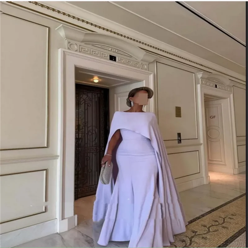 Arabisches Abendkleid, O-Ausschnitt, Abendkleid, maßgeschneidert, dehnbar, Satin, Flügelärmel, elegantes Hochzeitskleid, Meerjungfrau-Roben de Soirée