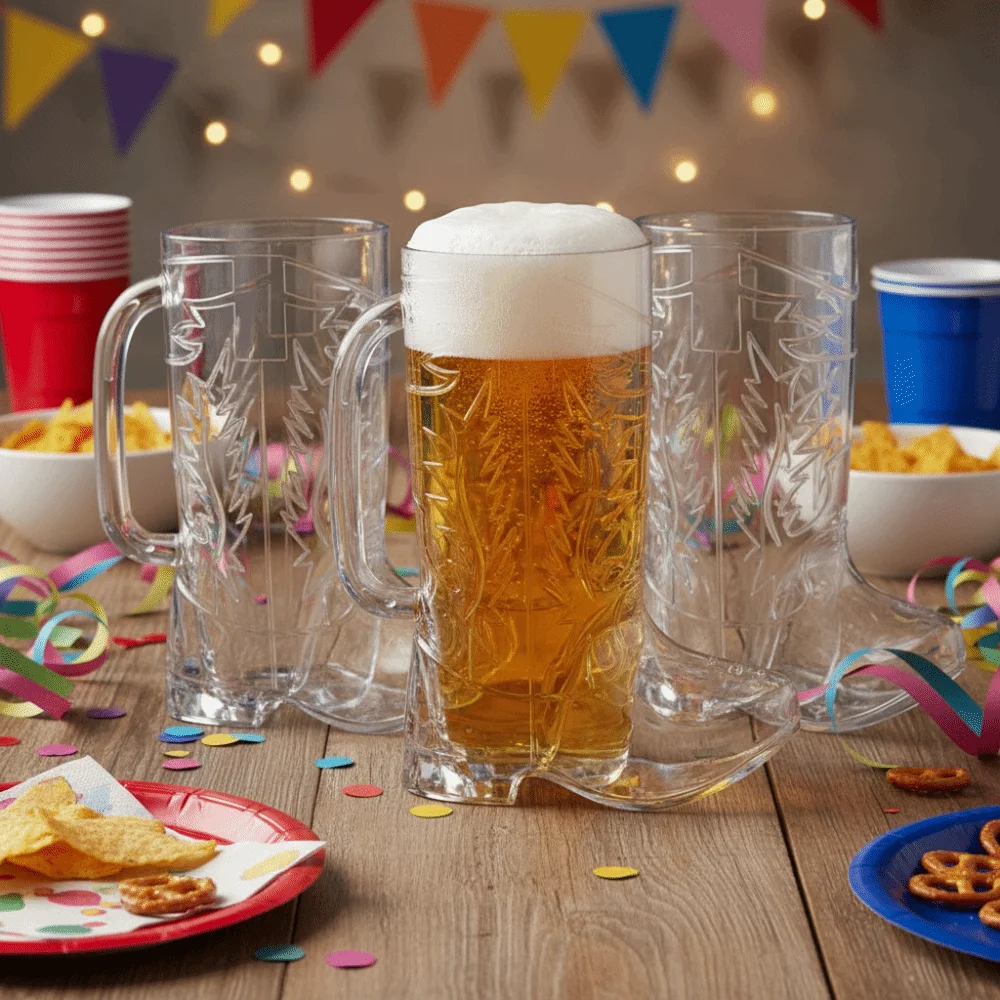 Wine Beer Drink - قطعتان من أكواب البيرة البلاستيكية الإبداعية