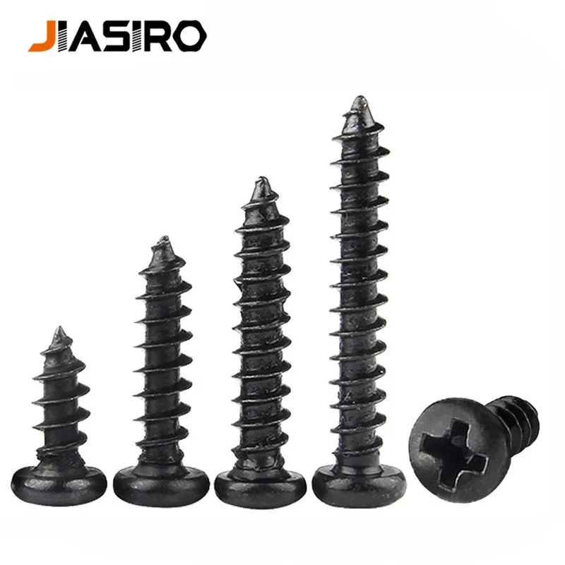 50Pcs Laptop Self Tapping Screws Glasses M1 M1.2 M1.4 M1.7 M2 M2.3 M2.6 M3 M3.5 M4 Phillips Cross Round Head Wood Screws 100Pcs