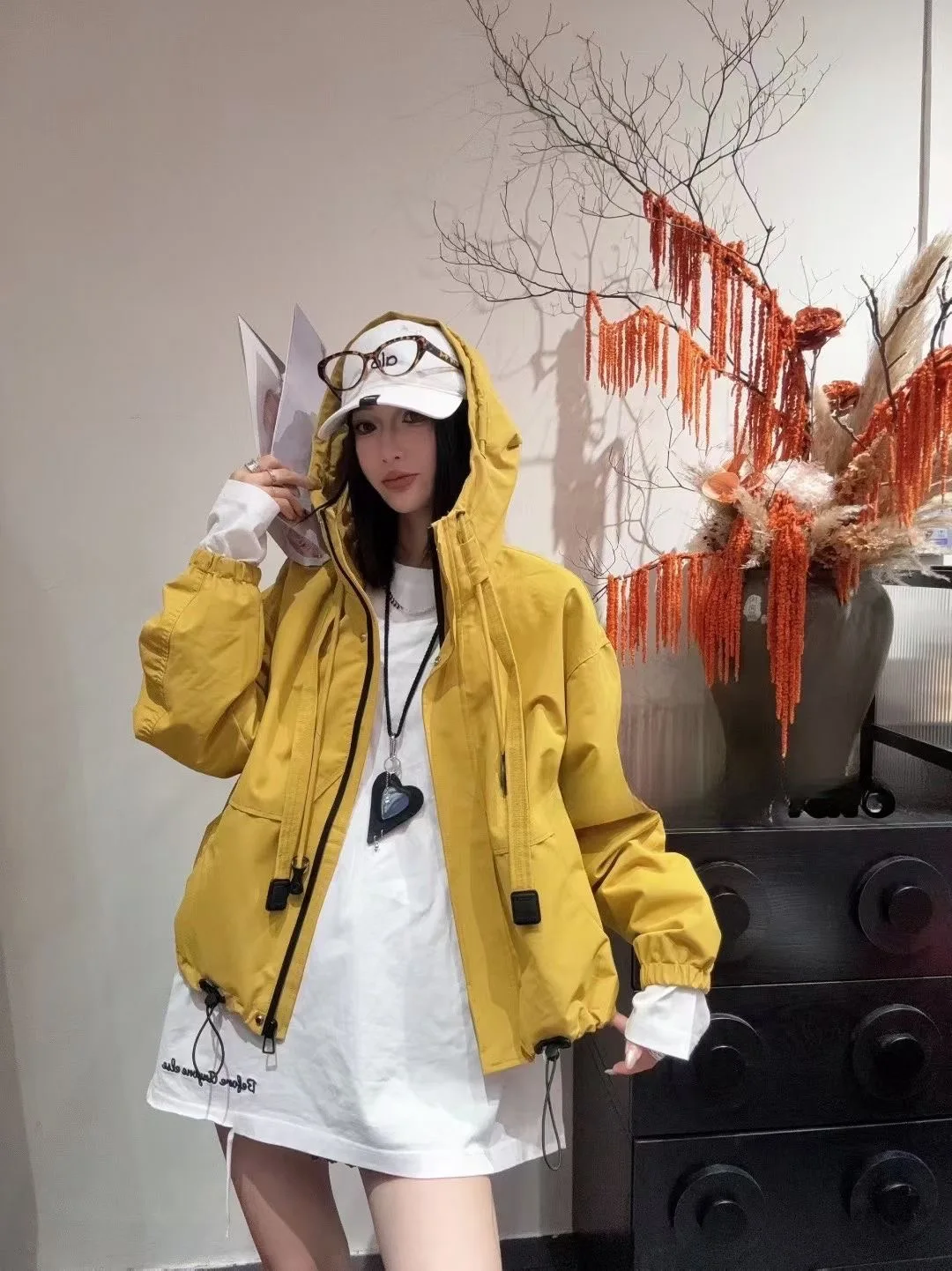 

Xuanxuan Meili Zu 2025 Autumn New Faionable All-Match Slimming Hooded Jaet Women's Outerwear Korean Sle 855