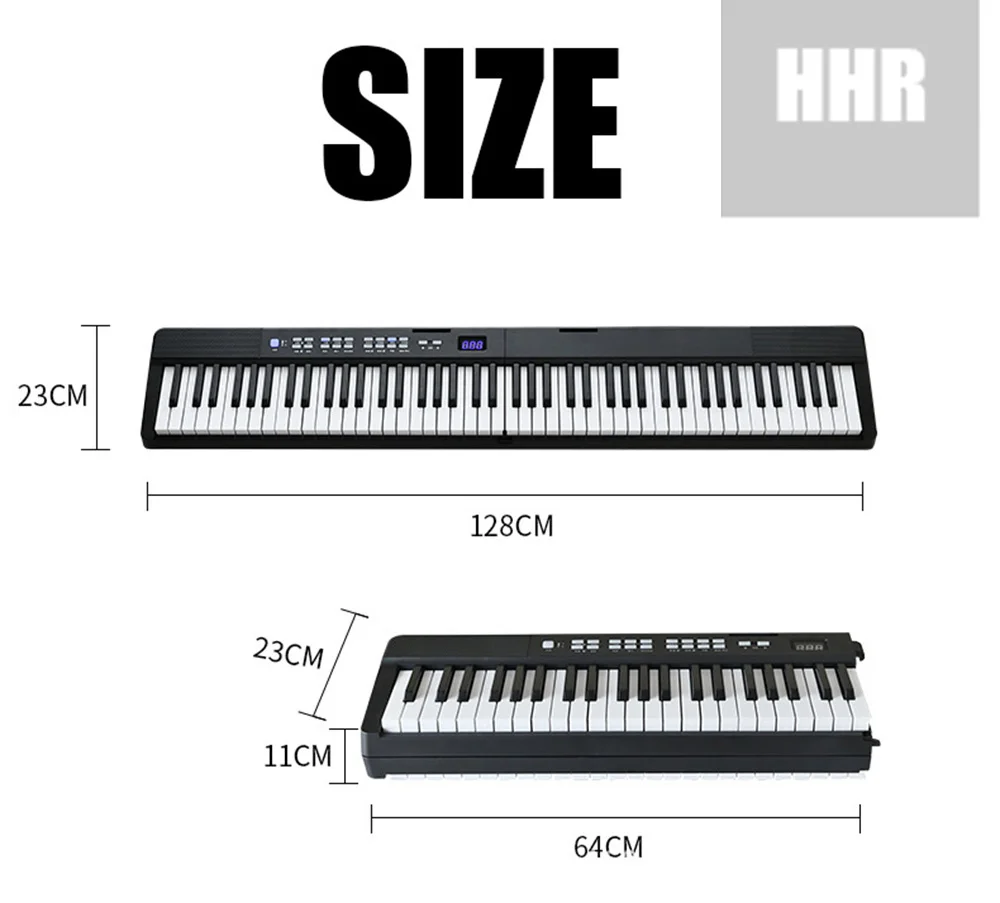 Skลadany fortepian muzyczny elektroniczny, 88 klawiszy, kontroler Midi, syntezator, cyfrowe instrumenty organowe, klawiatura, muzyka